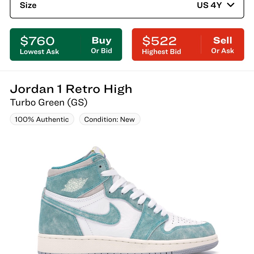 Jordan 1 Retro High Turbo Green Gs
